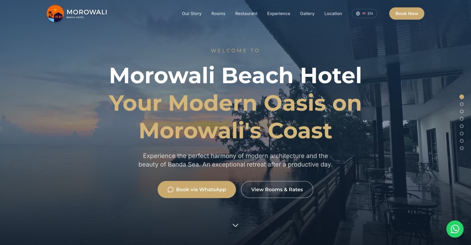 Morowali Beach Hotel — Full Website — live app screenshot